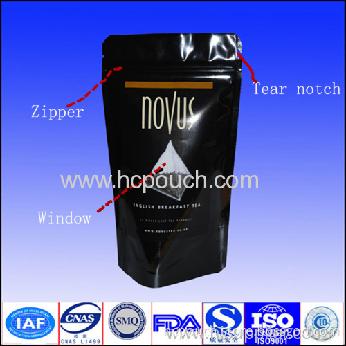 Doypack Bag With Hanger Hole And Zip Lock /stand Up Kraft Paper Bag With Tear Notch
